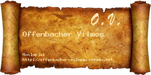 Offenbacher Vilmos névjegykártya