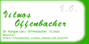 vilmos offenbacher business card